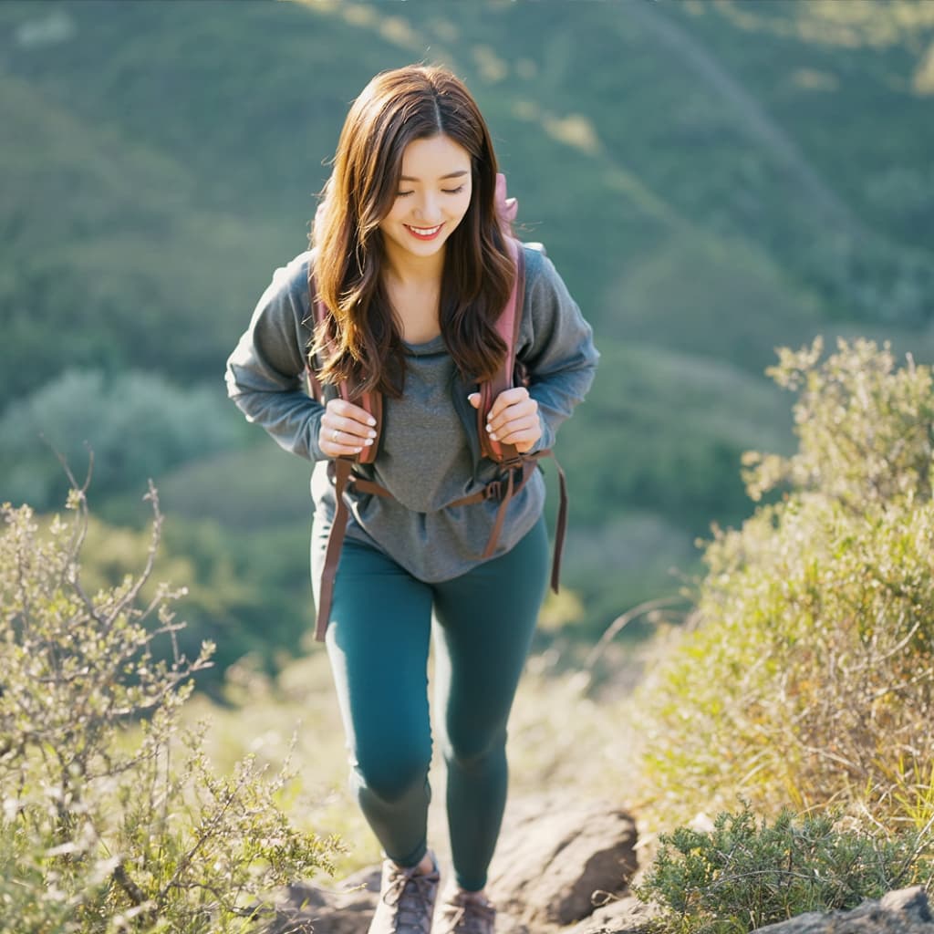 운동복을 입고 헬스장에서 운동하는 모습