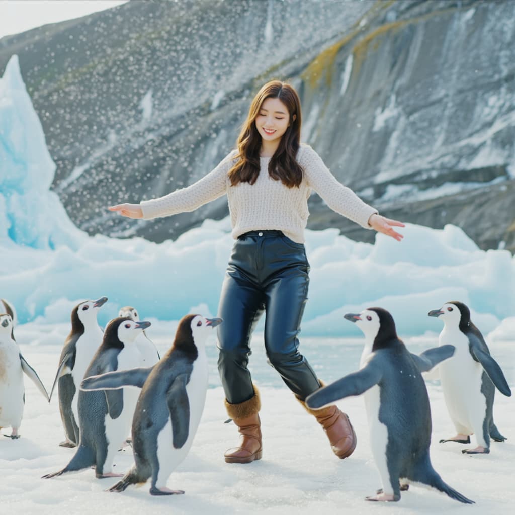 가죽 재킷을 입고 오토바이 옆에 서있는 모습